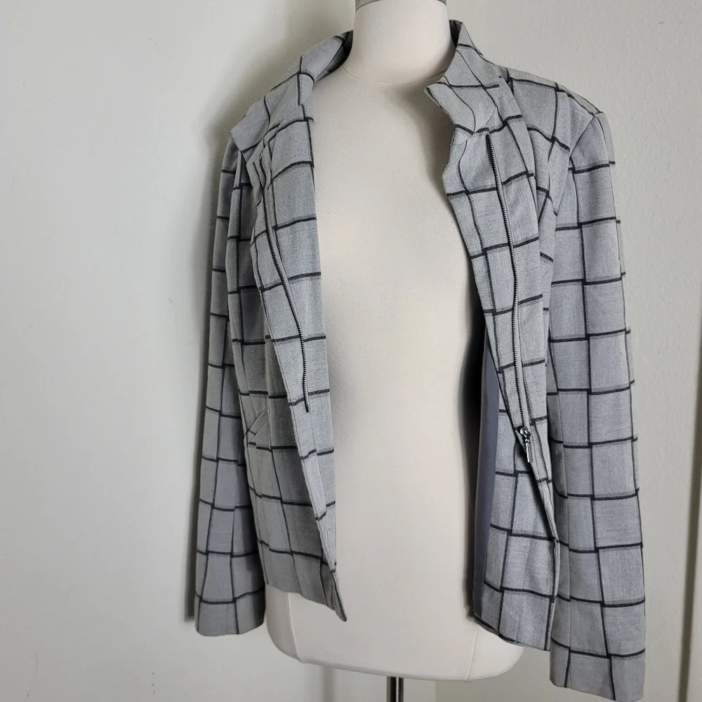 Halogen Grey & Black Geometric Blazer - Picture 1 of 5